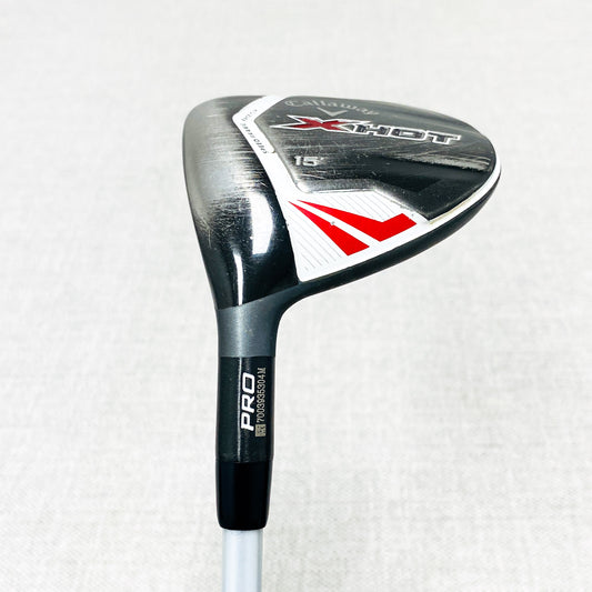 Callaway X-Hot Pro Left-Hand 3-Wood. 15 Degree, Stiff Flex - Good Condition # 13998