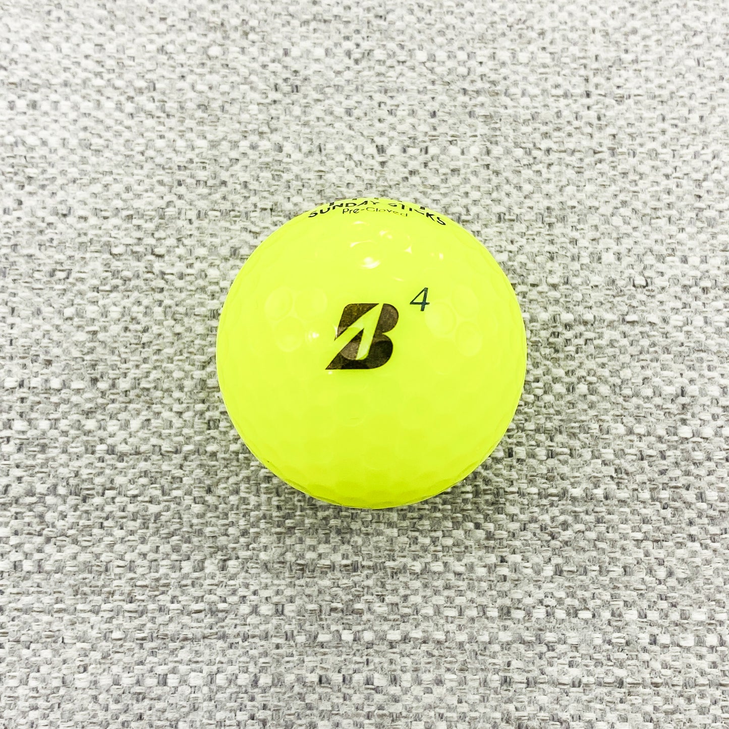 2022 Bridgestone Tour B-RXS (yellow) - 2 x dozen, brand new. Sunday Sticks logo.