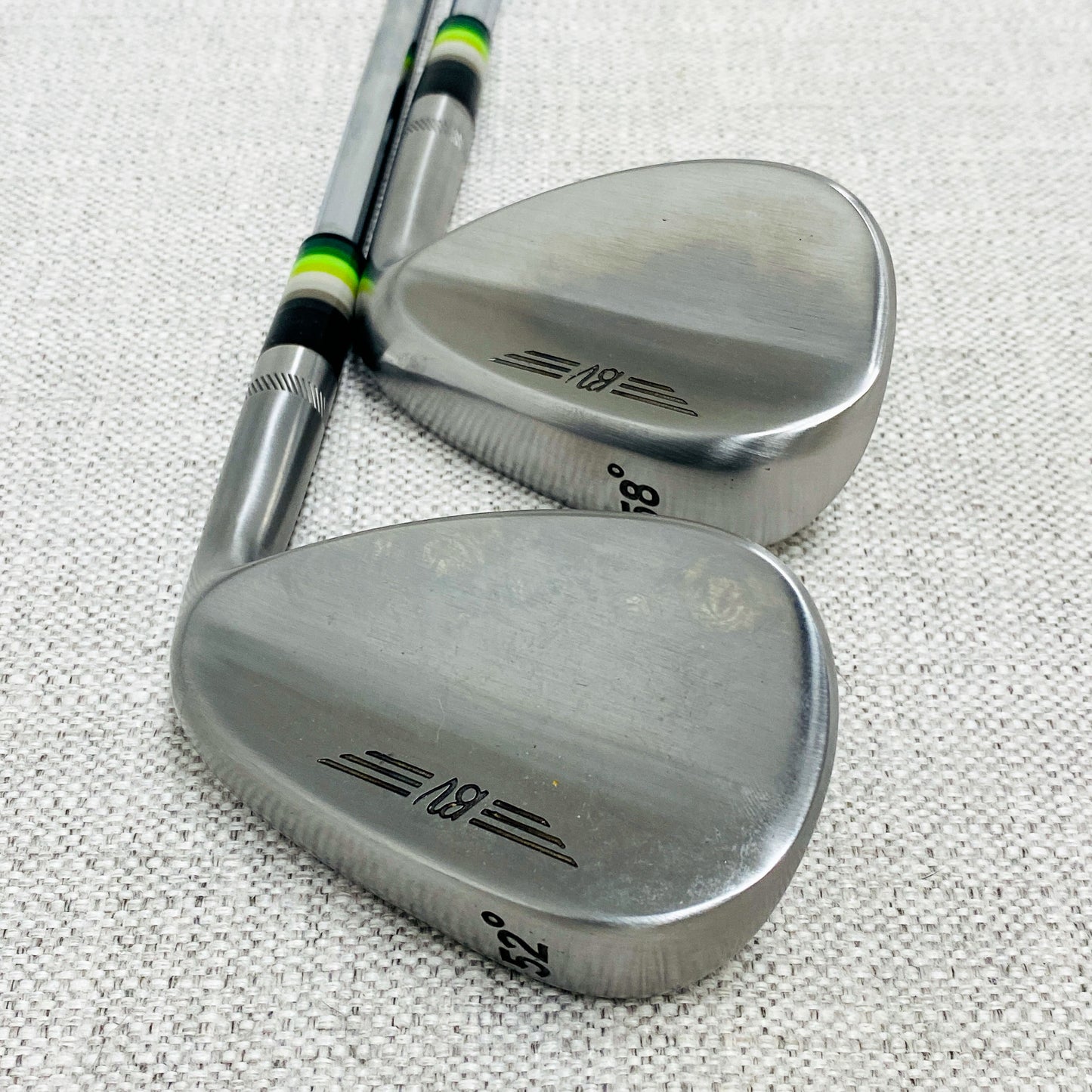Custom Titleist Vokey 200-series raw wedge set (52, 58) S300 Stiff Flex - As New # 13895