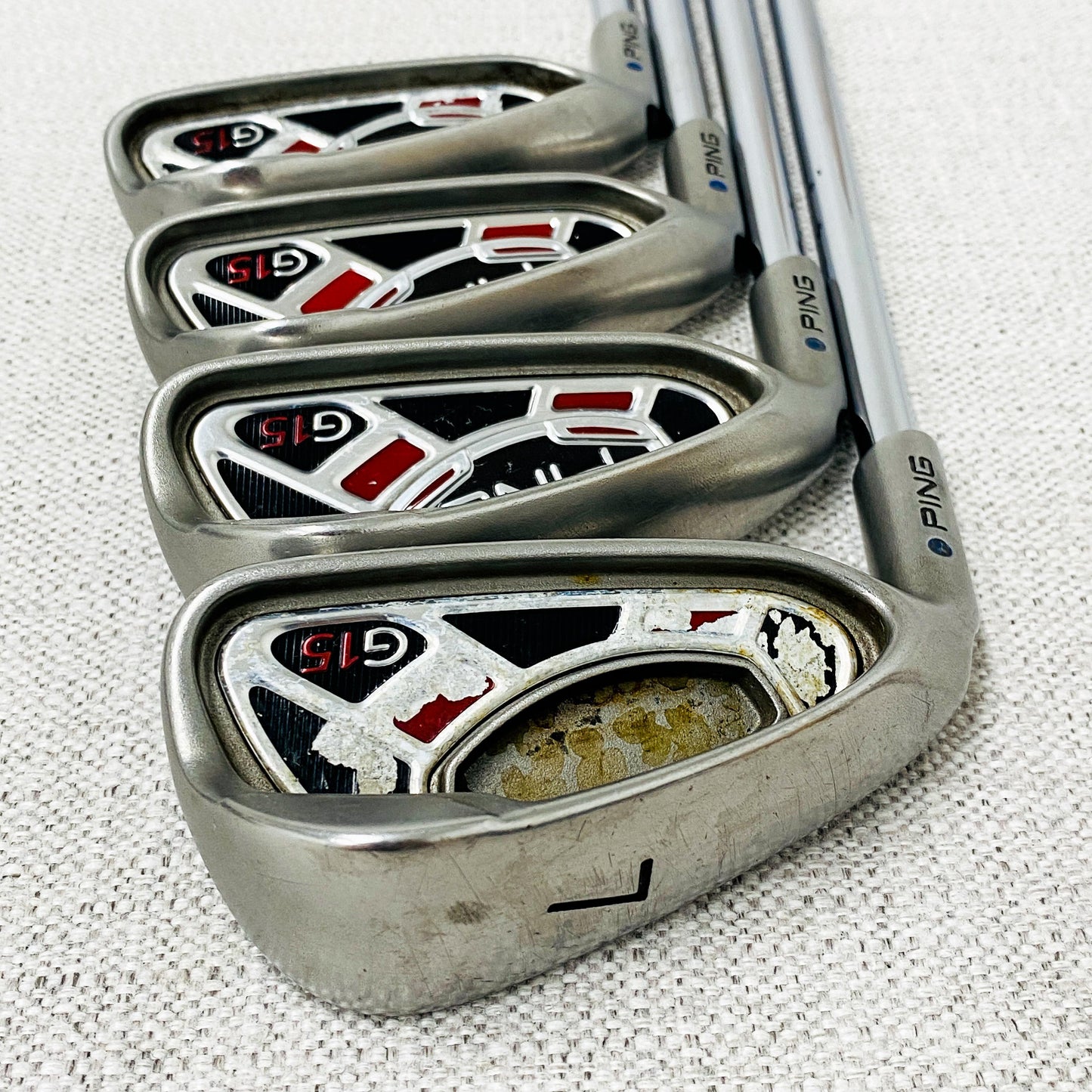 PING G15 Blue-Dot Left-Hand Single Iron. Sold Separately. Regular Flex Steel - Good Condition # 13984