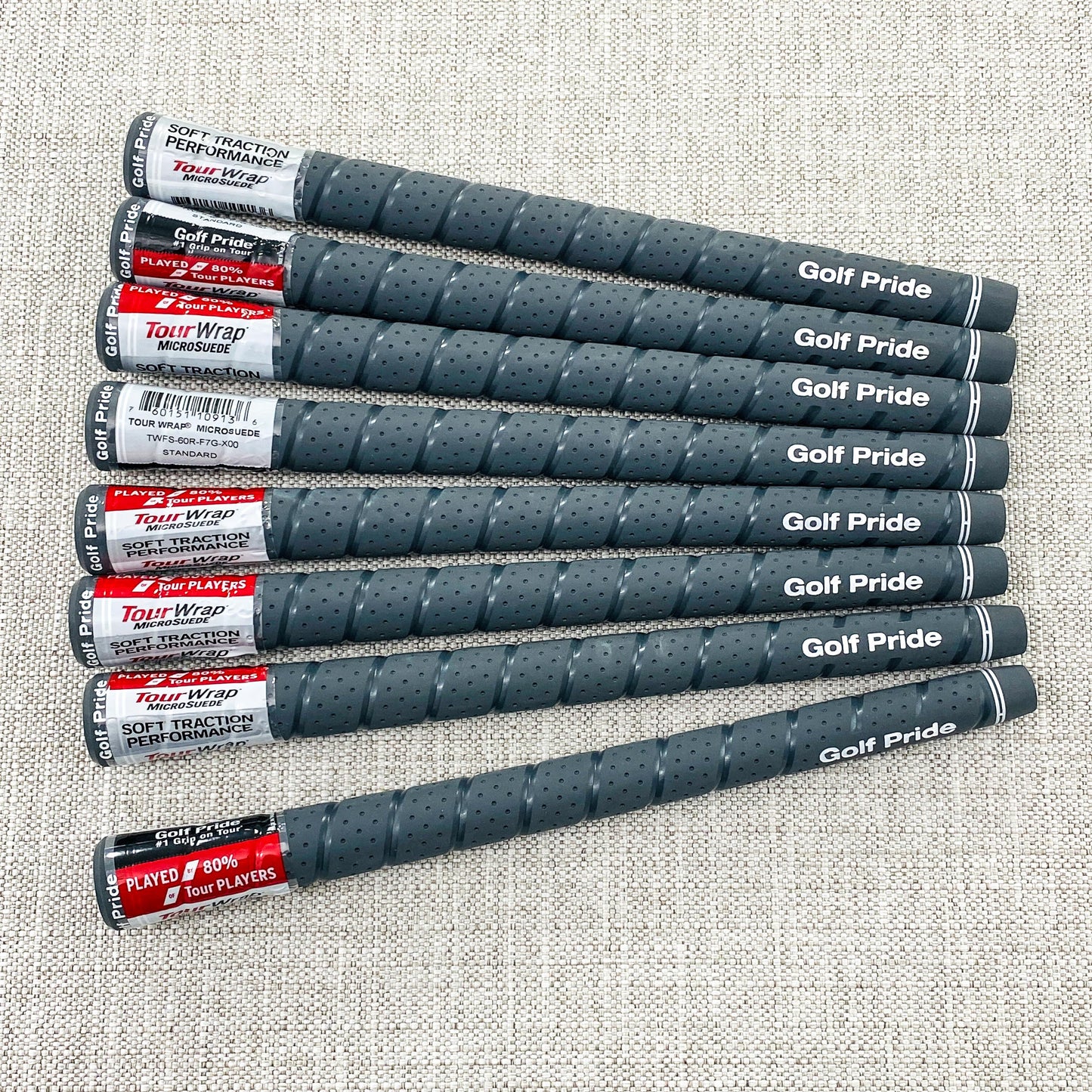 Golf Pride Tour Wrap MicroSuede swing grip. Choice of size. Grey - Price includes fitment.