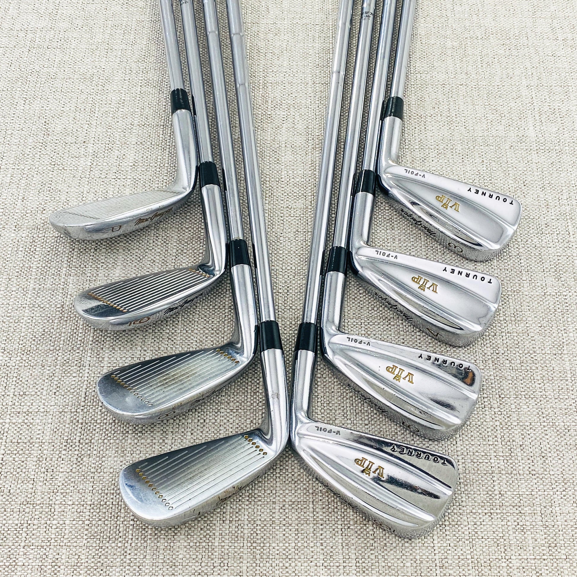 MacGregor Tourney VIP V-Foil Forged 2-P,G,L Golf Irons. Rifle 5.5