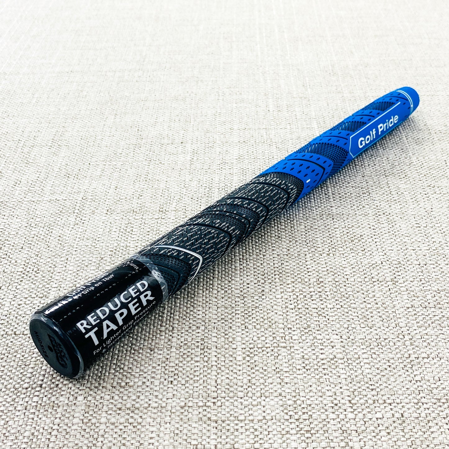 Golf Pride MCC +4 swing grip. Choice of size. Blue/Black - Price includes fitment.