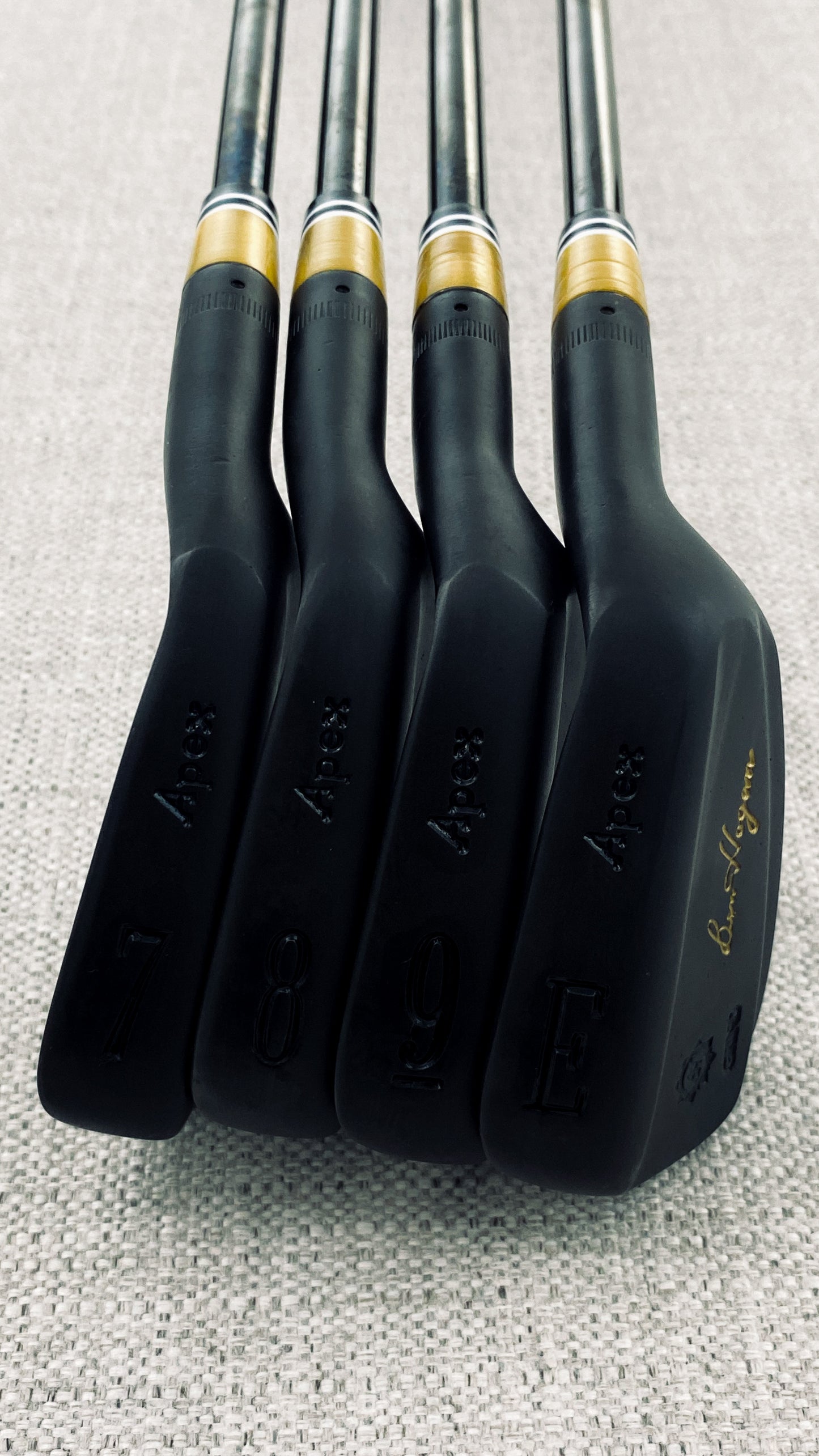 Ben Hogan 1990 Apex Iro Set (3-P) Custom Black refinish - KBS $-Taper 130 Extra Stiff