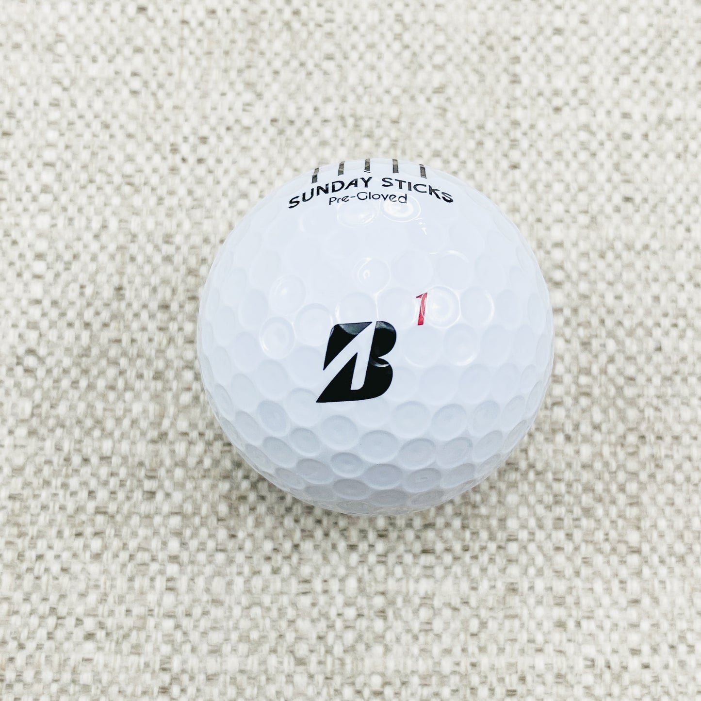 2022 Bridgestone Tour B-X (white) - 2 x dozen, brand new. Sunday Sticks logo.