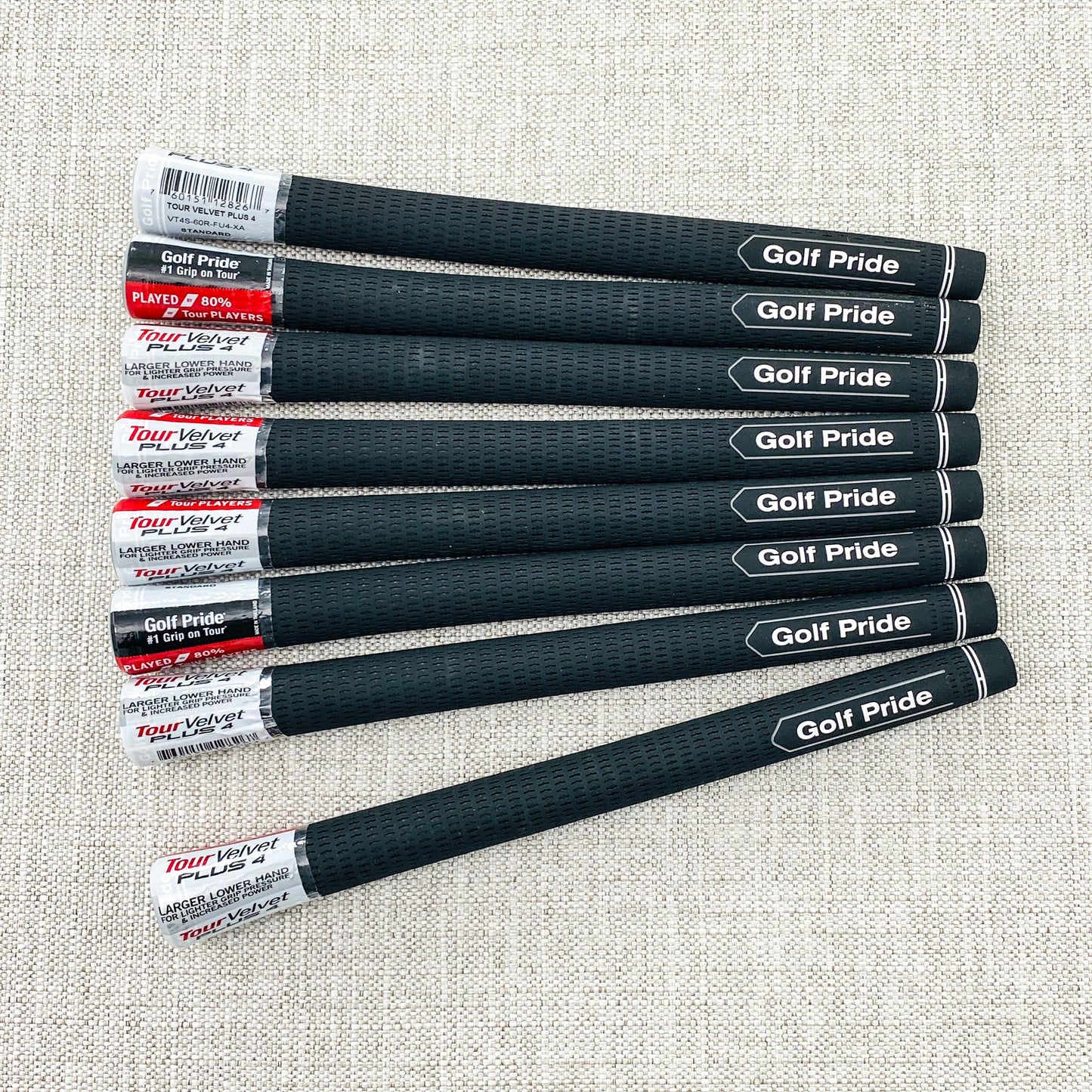 Golf Pride Tour Velvet +4 swing grip. Choice of size. Black - Price includes fitment.