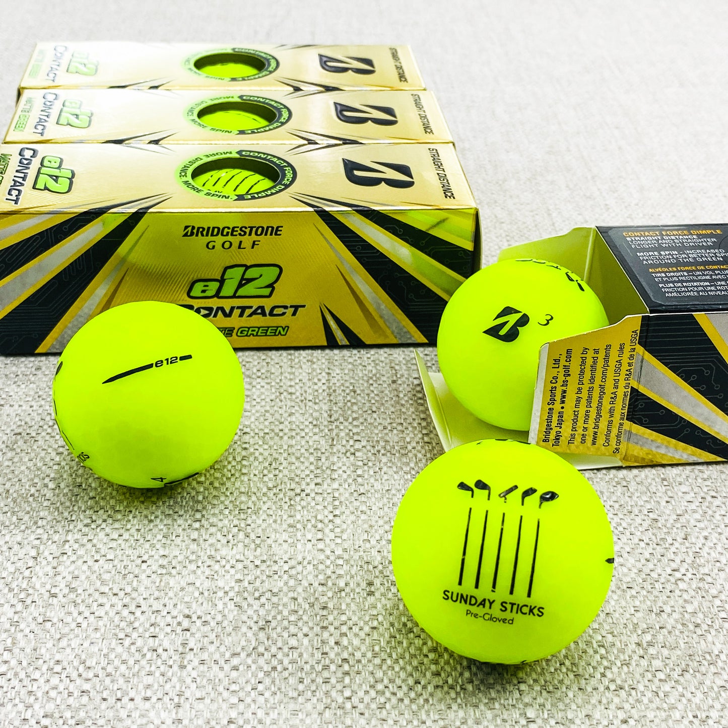 Bridgestone E12 Contact Golf Balls. Matte Green, 2 Dozen - Brand New