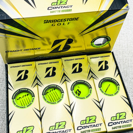 Bridgestone E12 Contact Golf Balls. Matte Green, 2 Dozen - Brand New